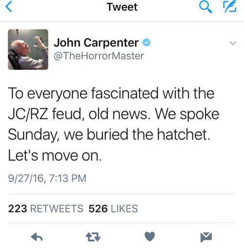 John Carpenter Tweet